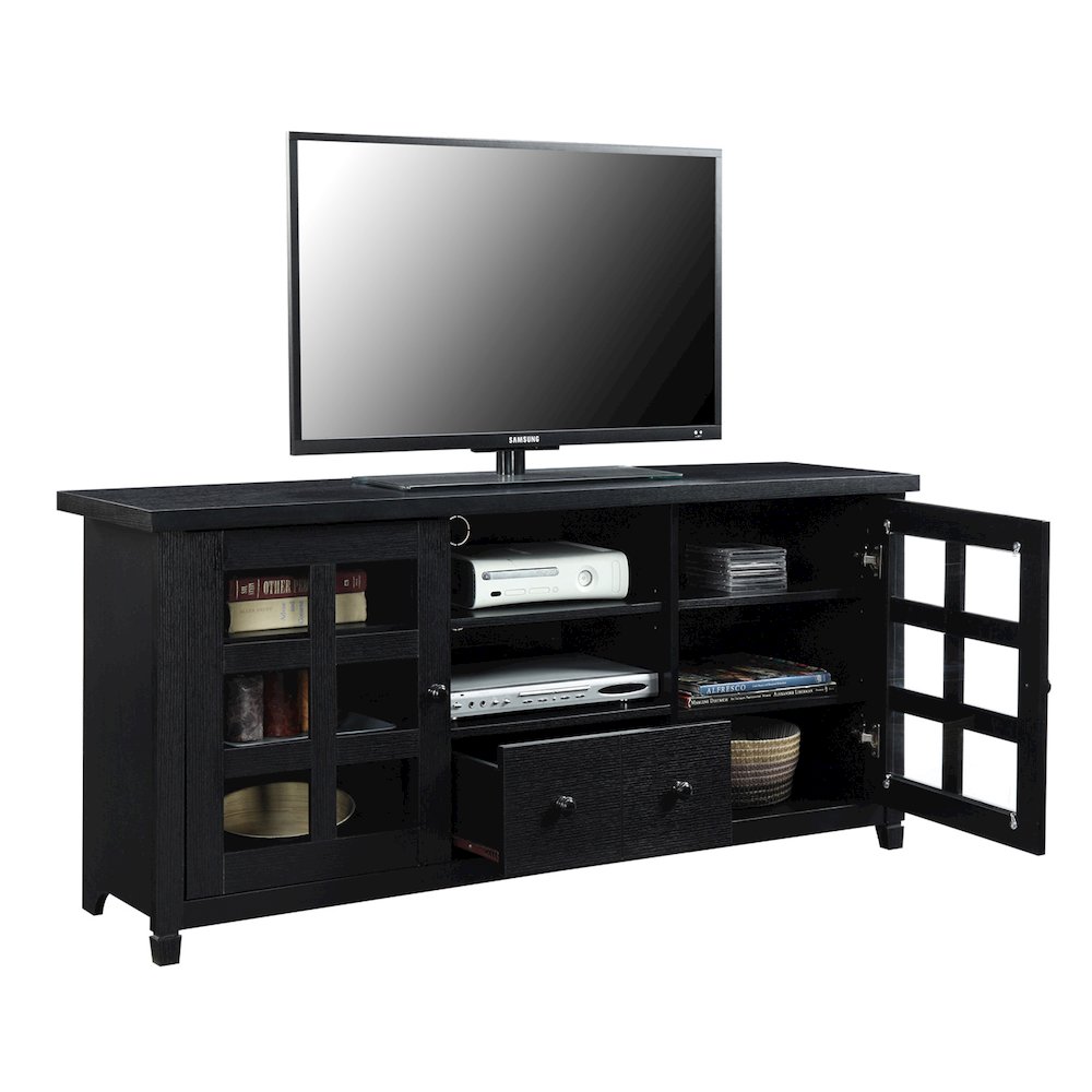 1 Drawer TV Stand with Storage Cabinets and Shelves for TVs up to 65 Inches. Picture 3