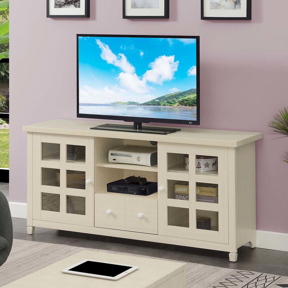 1 Drawer TV Stand with Storage Cabinets and Shelves for TVs up to 65 Inches. Picture 2