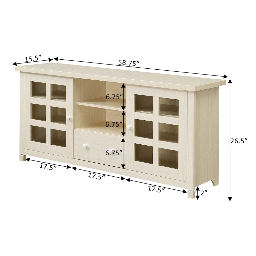1 Drawer TV Stand with Storage Cabinets and Shelves for TVs up to 65 Inches. Picture 7