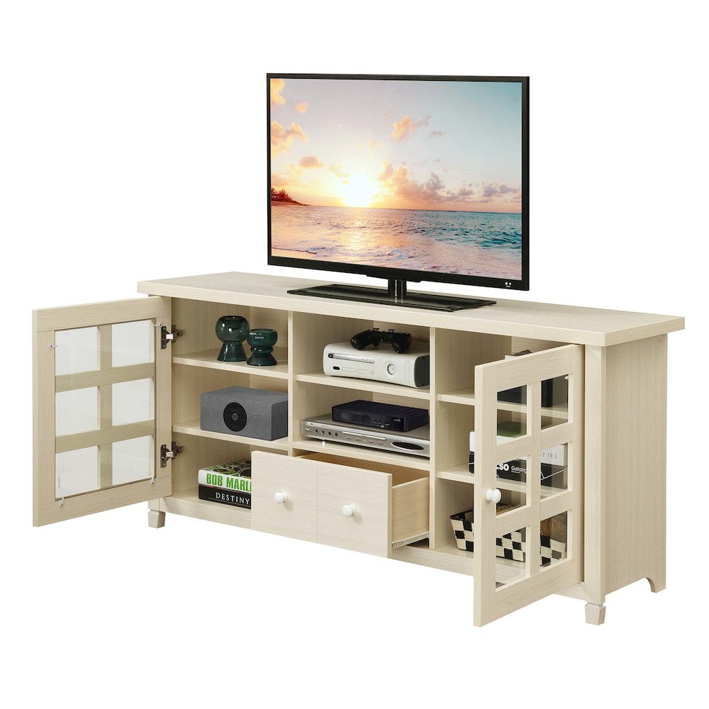 1 Drawer TV Stand with Storage Cabinets and Shelves for TVs up to 65 Inches. Picture 4