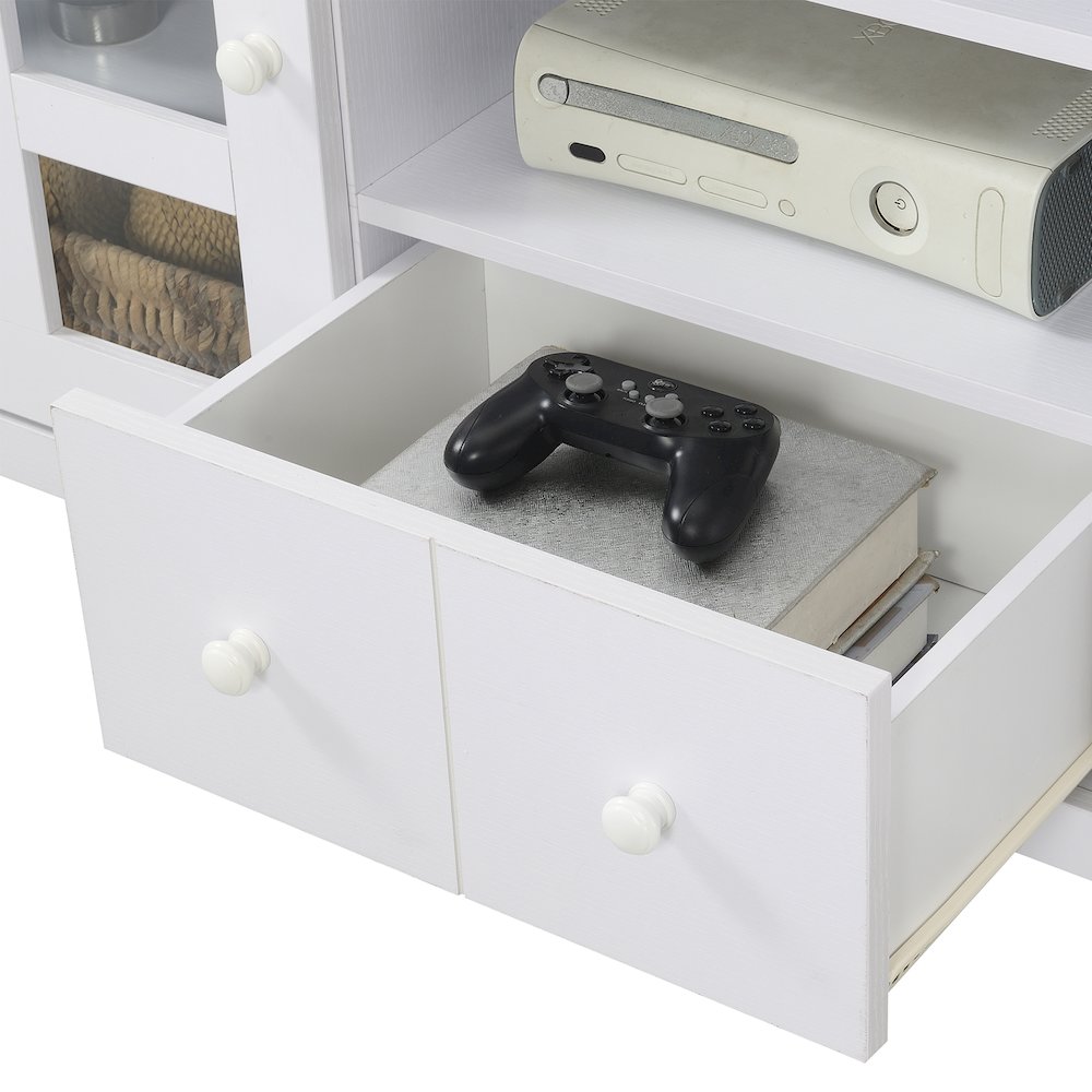 1 Drawer TV Stand with Storage Cabinets and Shelves for TVs up to 65 Inches. Picture 4