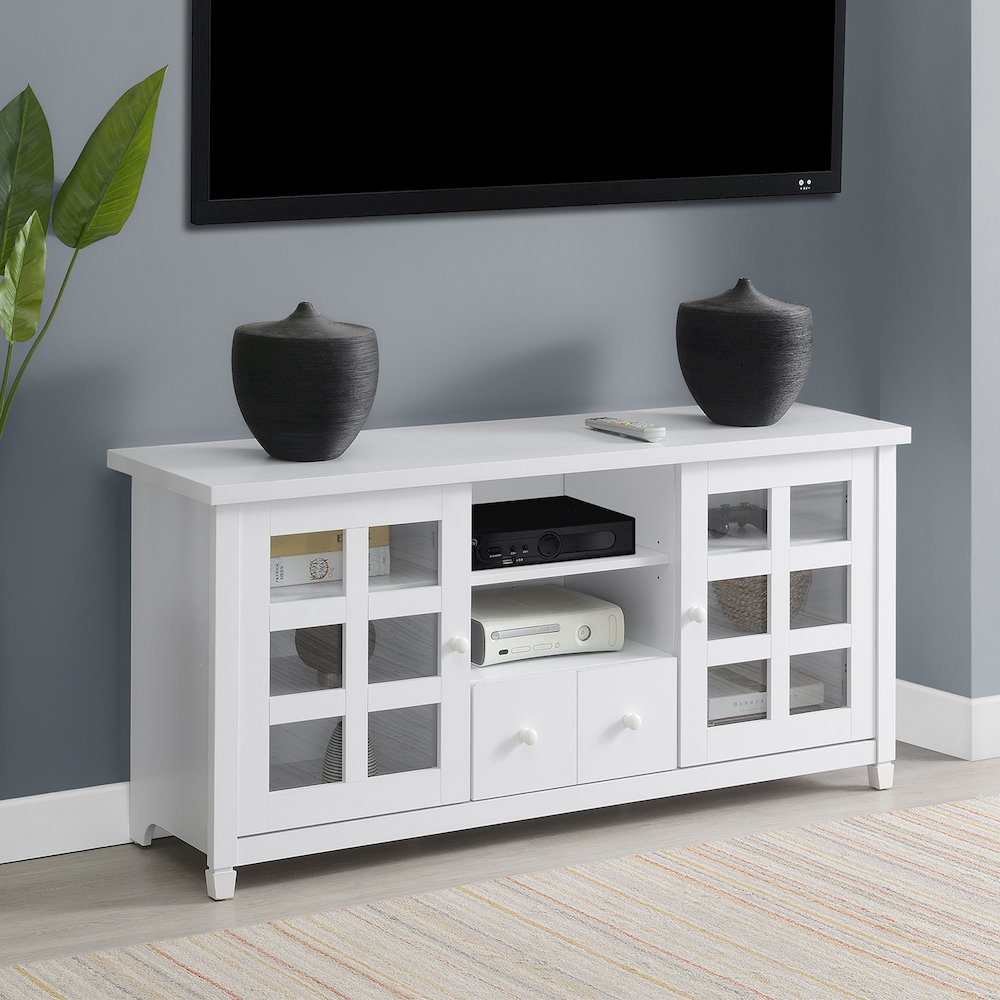 1 Drawer TV Stand with Storage Cabinets and Shelves for TVs up to 65 Inches. Picture 2