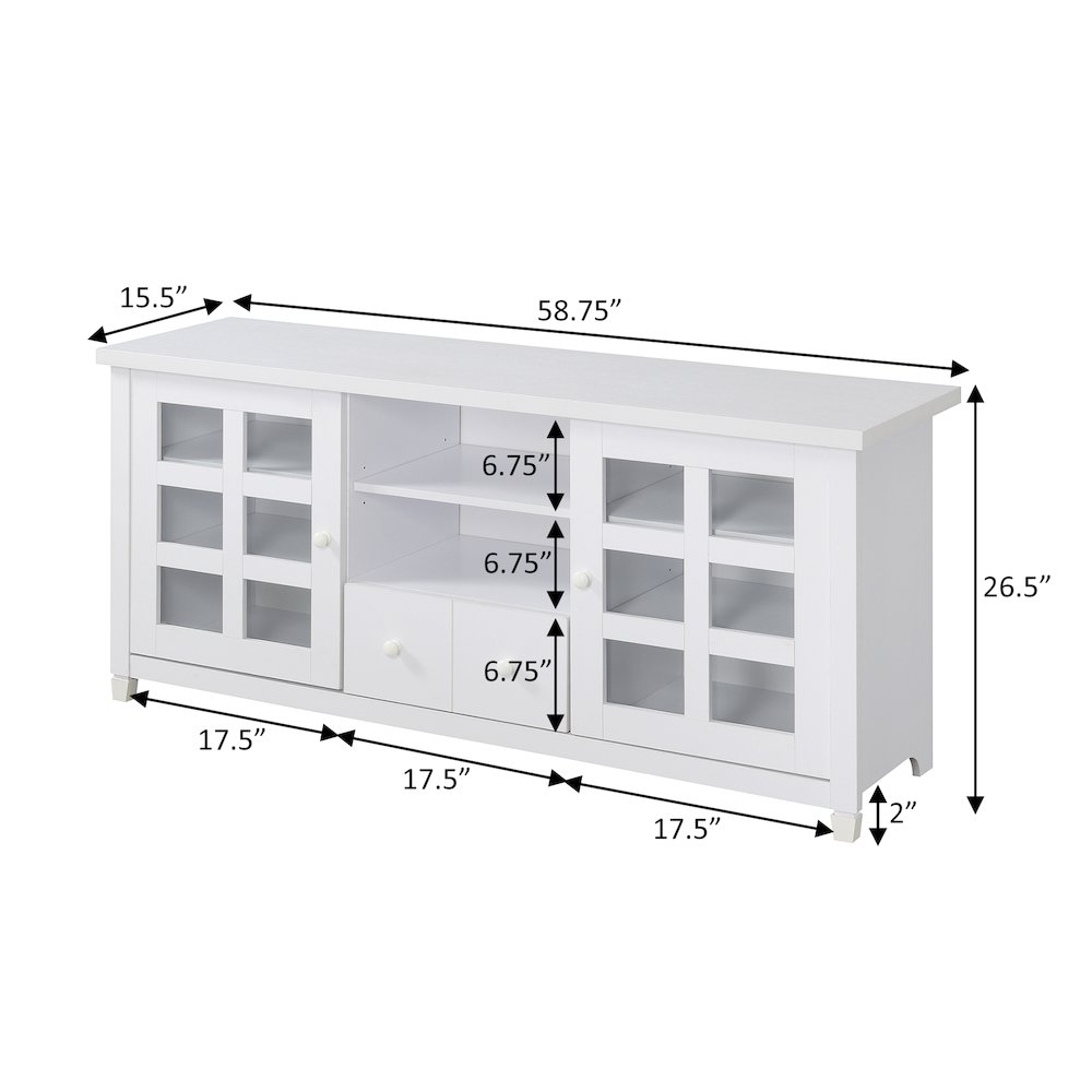 1 Drawer TV Stand with Storage Cabinets and Shelves for TVs up to 65 Inches. Picture 5