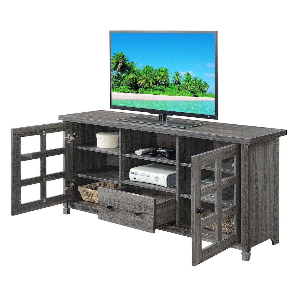 1 Drawer TV Stand with Storage Cabinets and Shelves for TVs up to 65 Inches. Picture 2