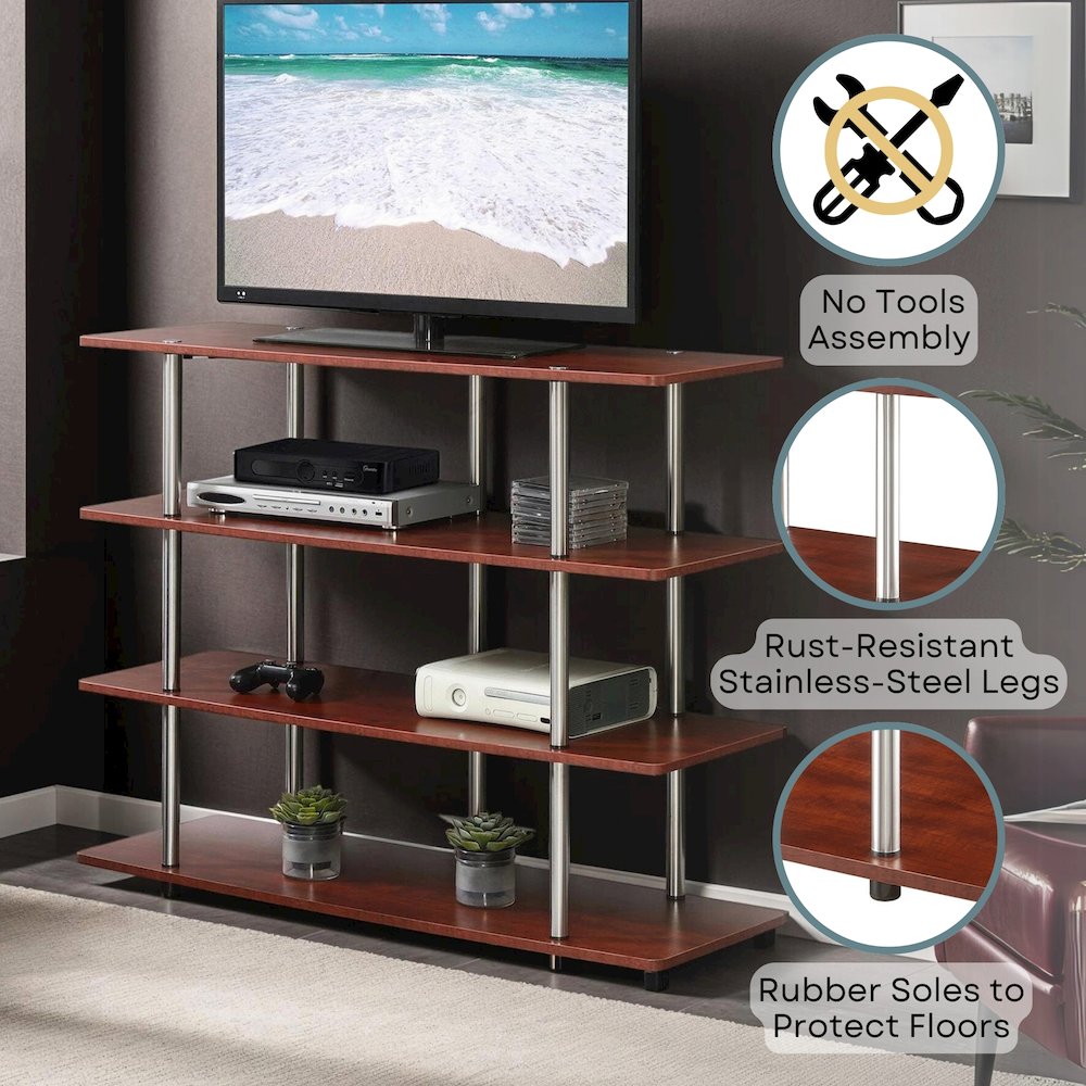 Designs2Go No Tools XL Highboy 4 Tier TV Stand for TVs up to 55 Inches. Picture 4
