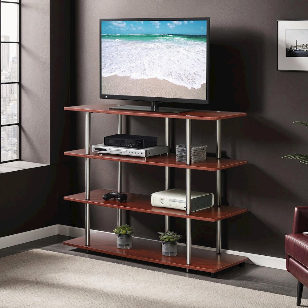 Designs2Go No Tools XL Highboy 4 Tier TV Stand for TVs up to 55 Inches. Picture 3