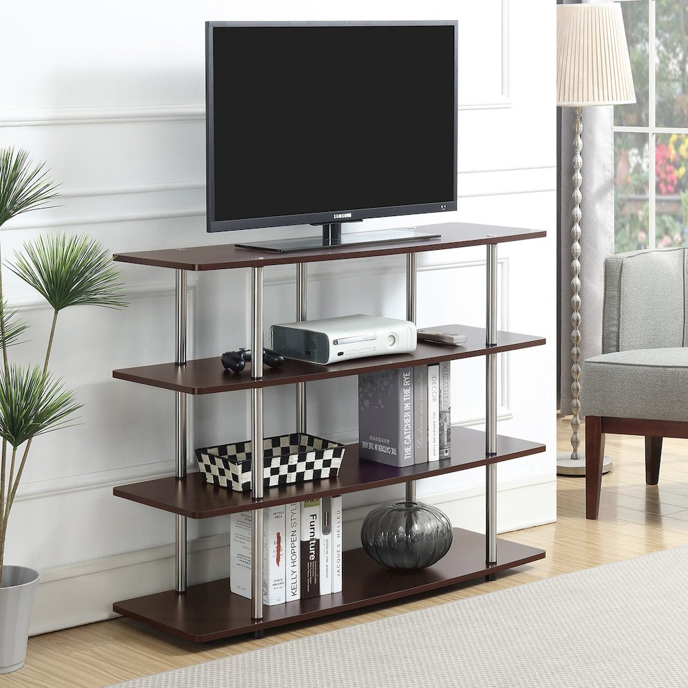 Designs2Go No Tools XL Highboy 4 Tier TV Stand for TVs up to 55 Inches. Picture 2