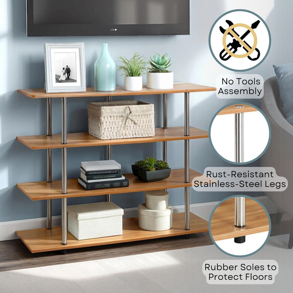 Designs2Go No Tools XL Highboy 4 Tier TV Stand for TVs up to 55 Inches. Picture 4