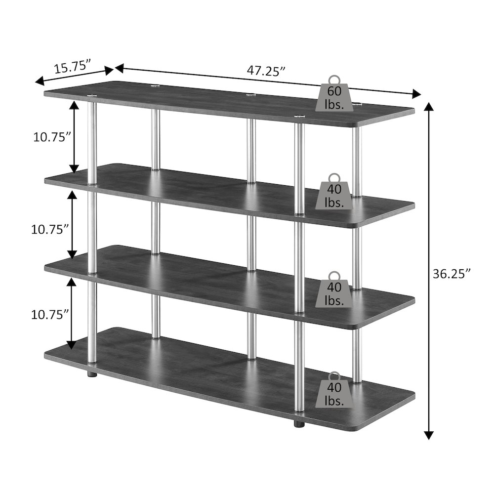 Designs2Go No Tools XL Highboy 4 Tier TV Stand for TVs up to 55 Inches. Picture 5