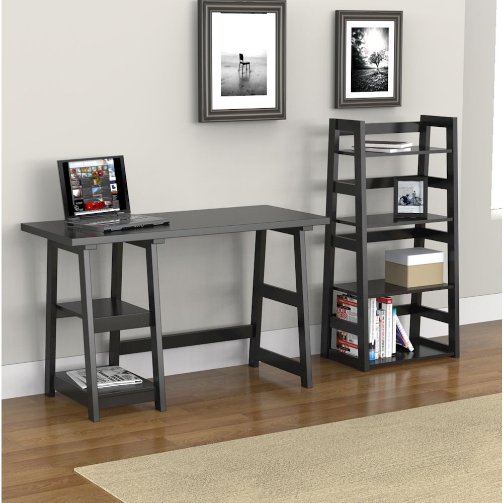 Designs2Go Trestle Desk with Shelves. Picture 4