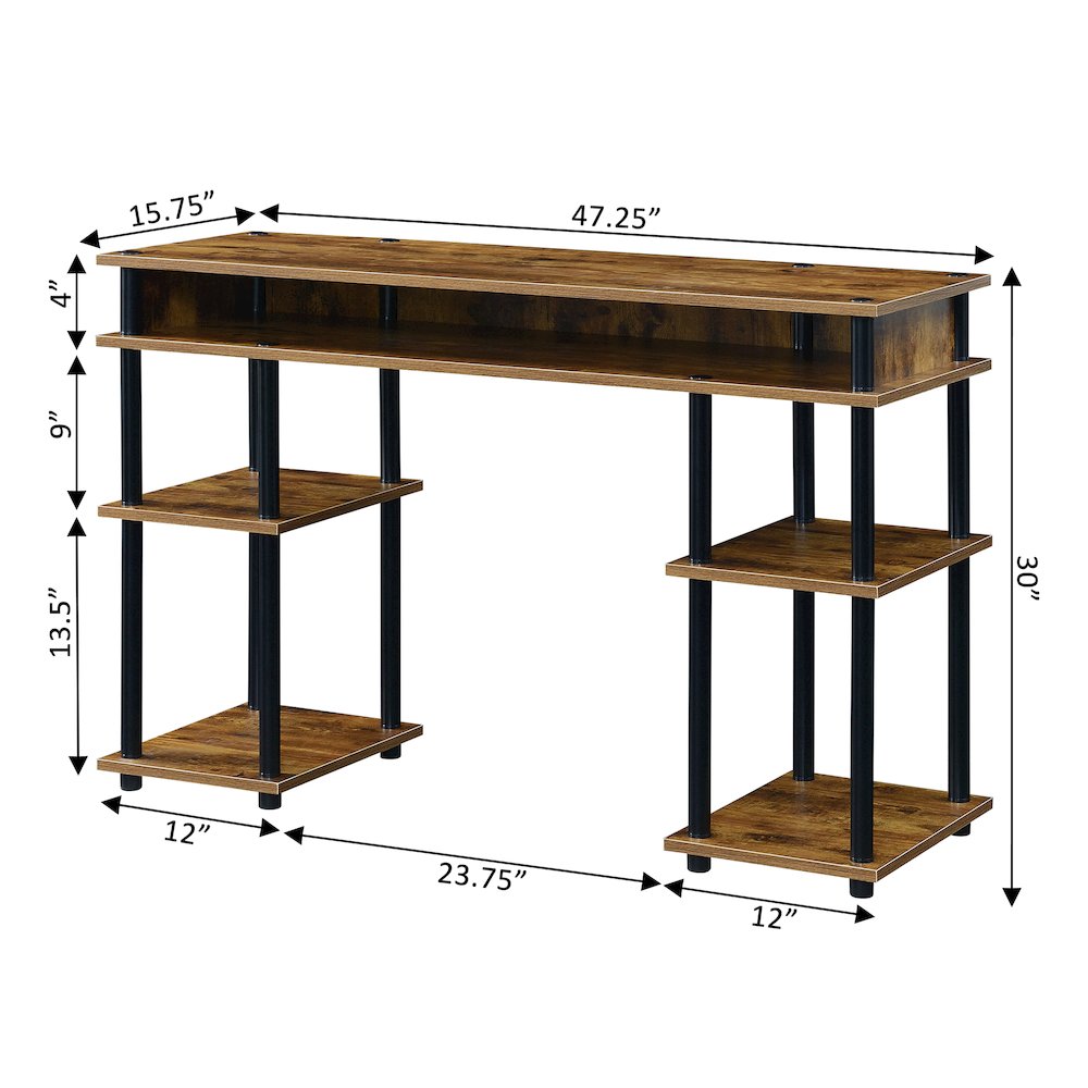 Designs2Go No Tools Student Desk with Shelves - Barnwood. Picture 5