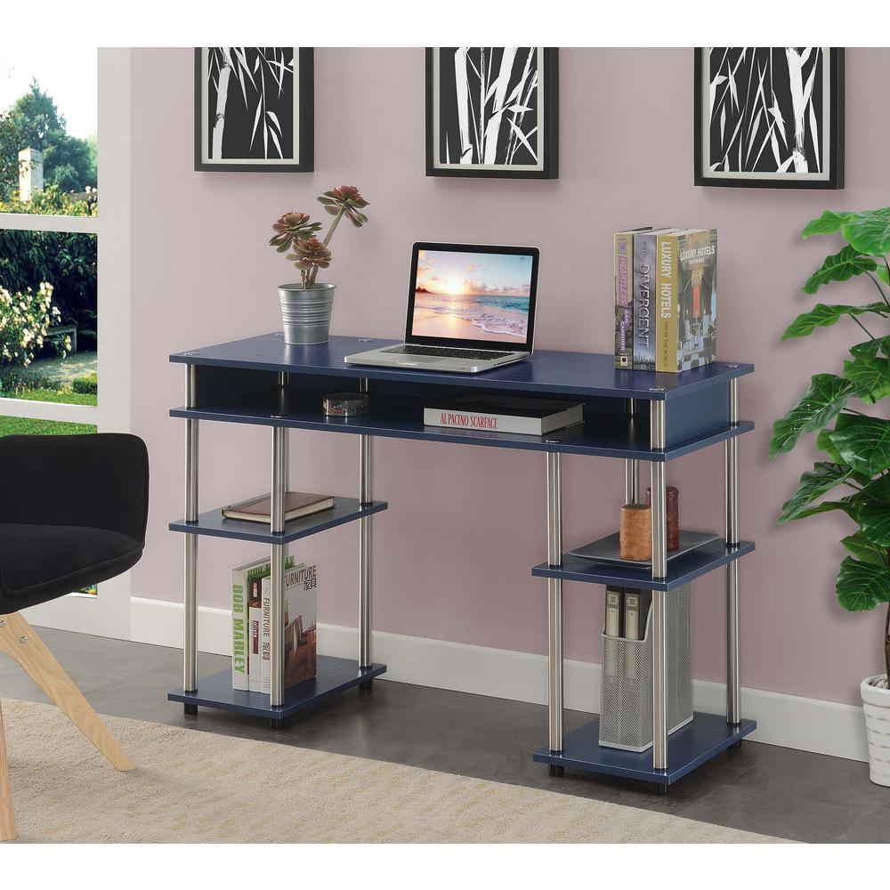 Designs2Go No Tools Student Desk, Cobalt Blue. Picture 3