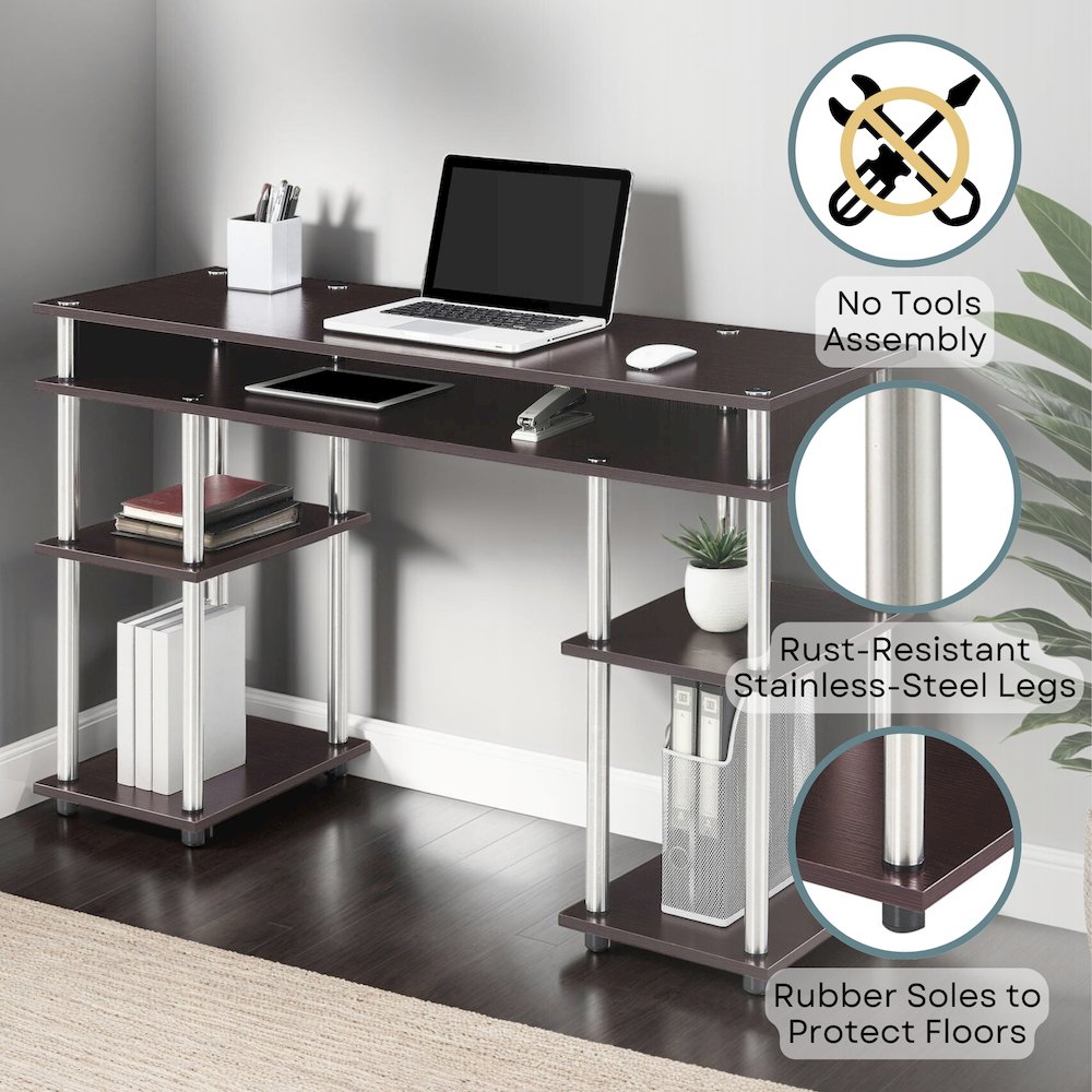 Designs2Go No Tools Student Desk with Shelves. Picture 4