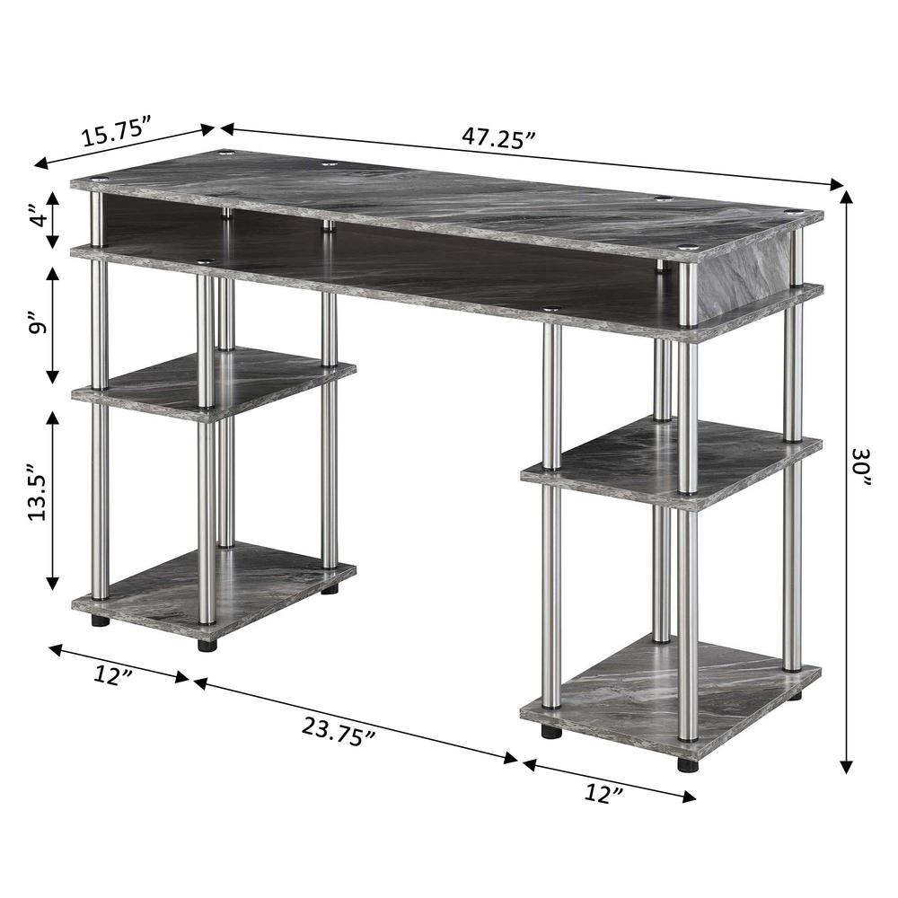 Designs2Go No Tools Student Desk, Gray Marble. Picture 7