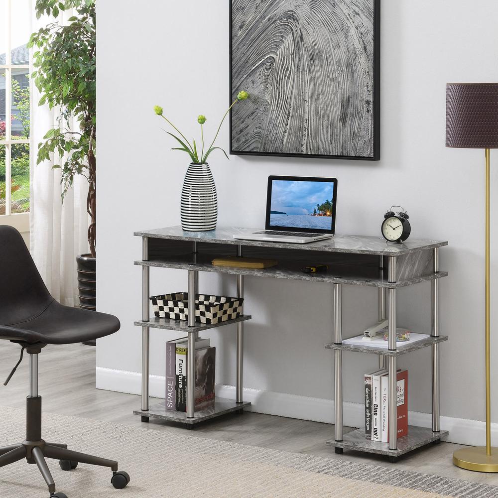 Designs2Go No Tools Student Desk, Gray Marble. Picture 3