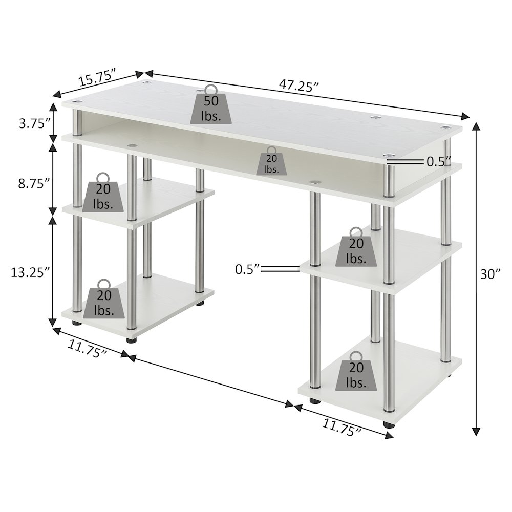Designs2Go No Tools Student Desk with Shelves. Picture 4