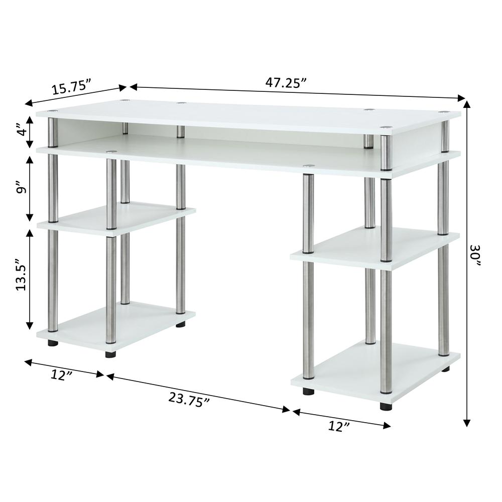 White Office Desk with No-Tools Assembly, Practical and Stylish Design. Picture 3