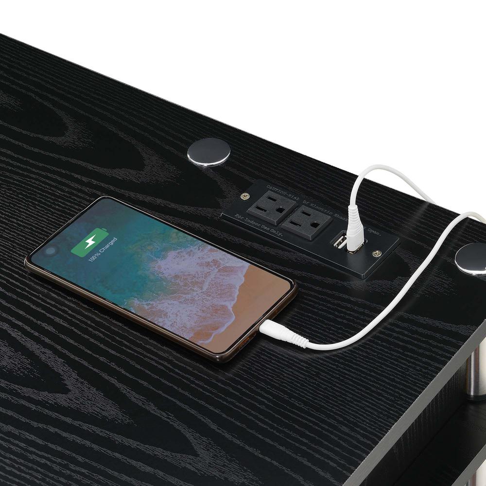 Designs2Go No Tools Student Desk with Charging Station, Black. Picture 4