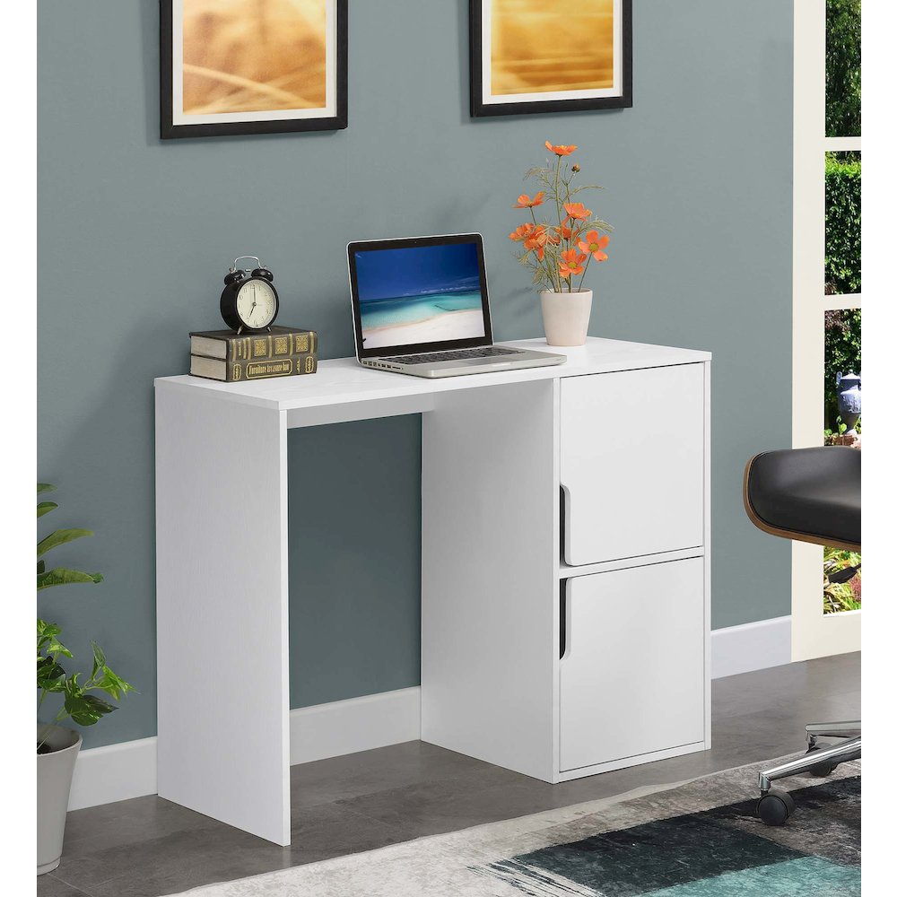 Designs2Go Student Desk with Storage Cabinets in White. Picture 2