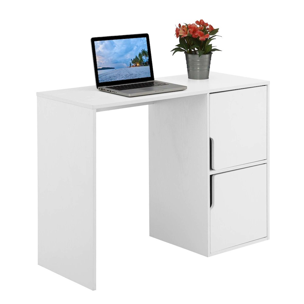 Designs2Go Student Desk with Storage Cabinets in White. Picture 3