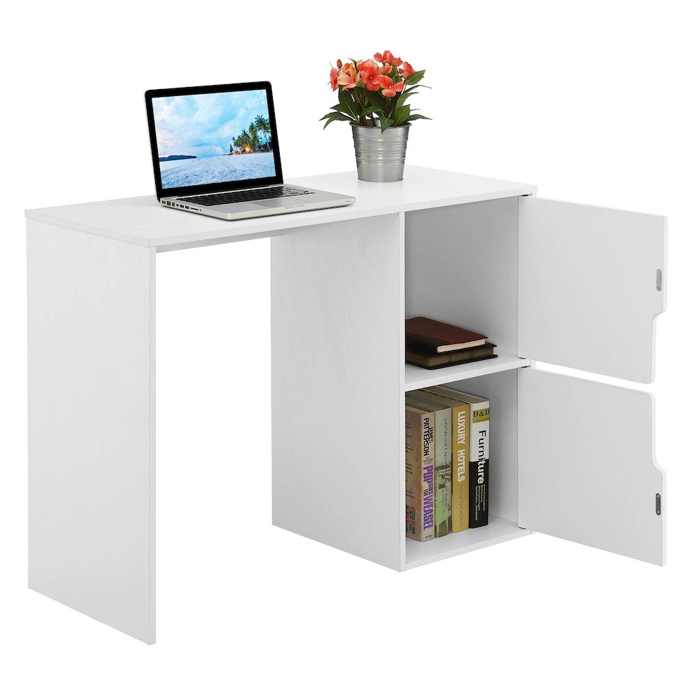 Designs2Go Student Desk with Storage Cabinets in White. Picture 4