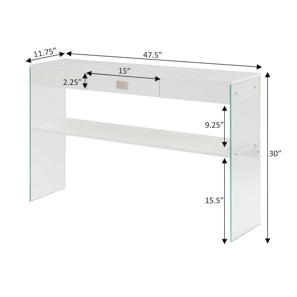 Soho 1 Drawer Console Table, White. Picture 6