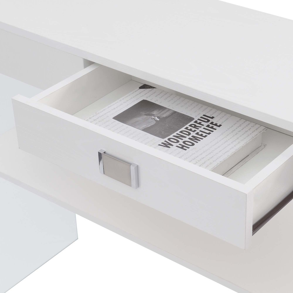 Soho 1 Drawer Console Table, White. Picture 5