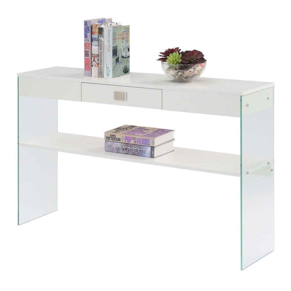 Soho 1 Drawer Console Table, White. Picture 3
