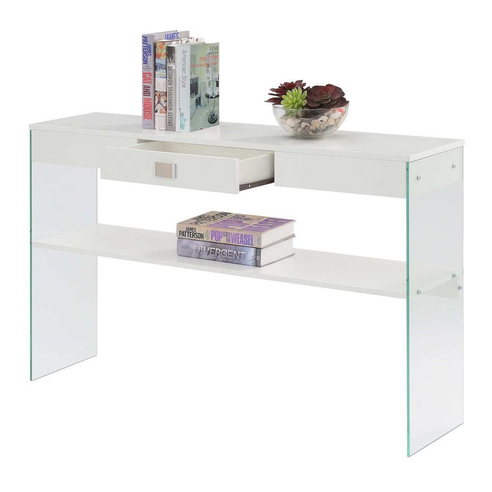 Soho 1 Drawer Console Table, White. Picture 4