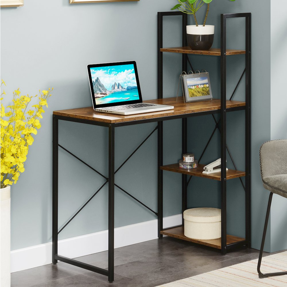 Designs2Go Office Workstation Desk with Shelves. Picture 3