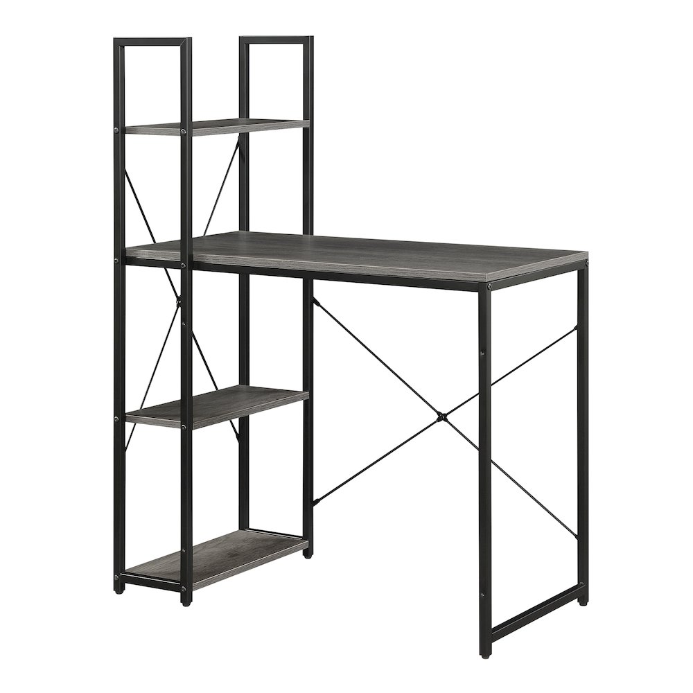Designs2Go Office Workstation Desk with Shelves. Picture 1