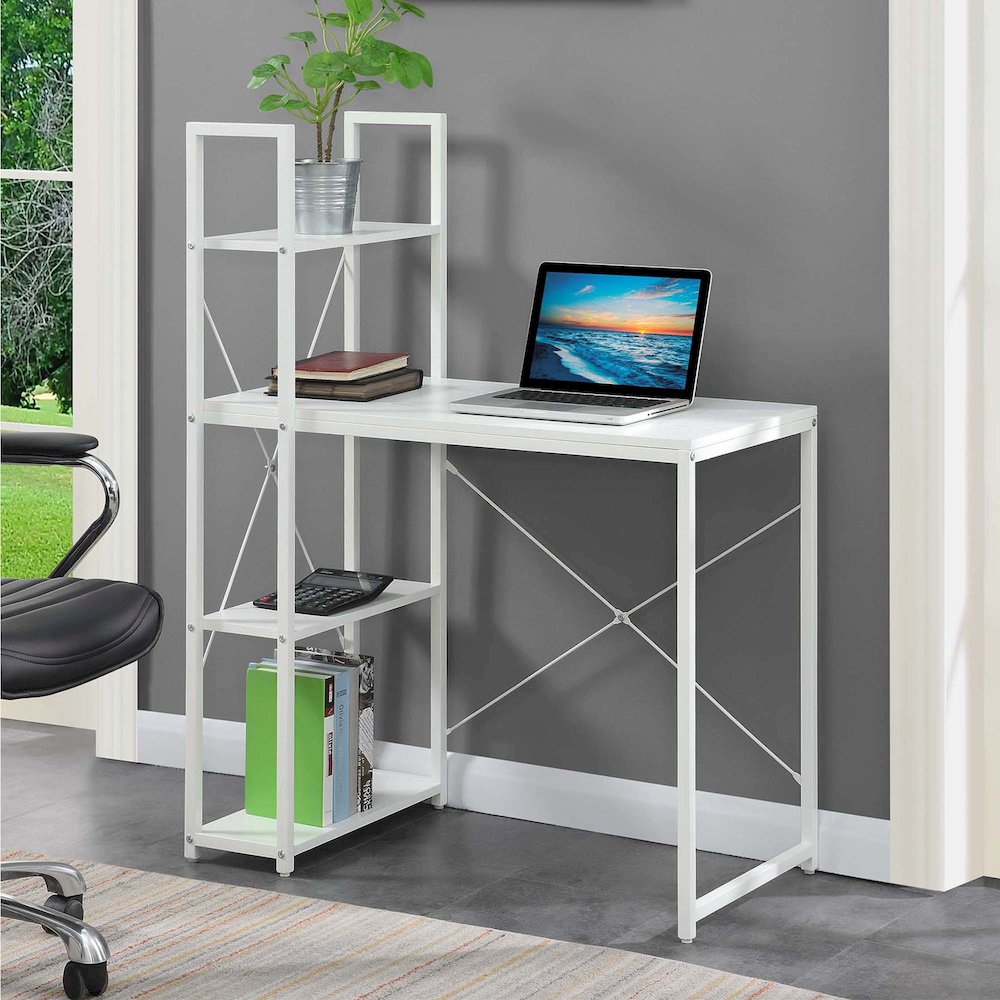 Designs2Go Office Workstation Desk with Shelves. Picture 3