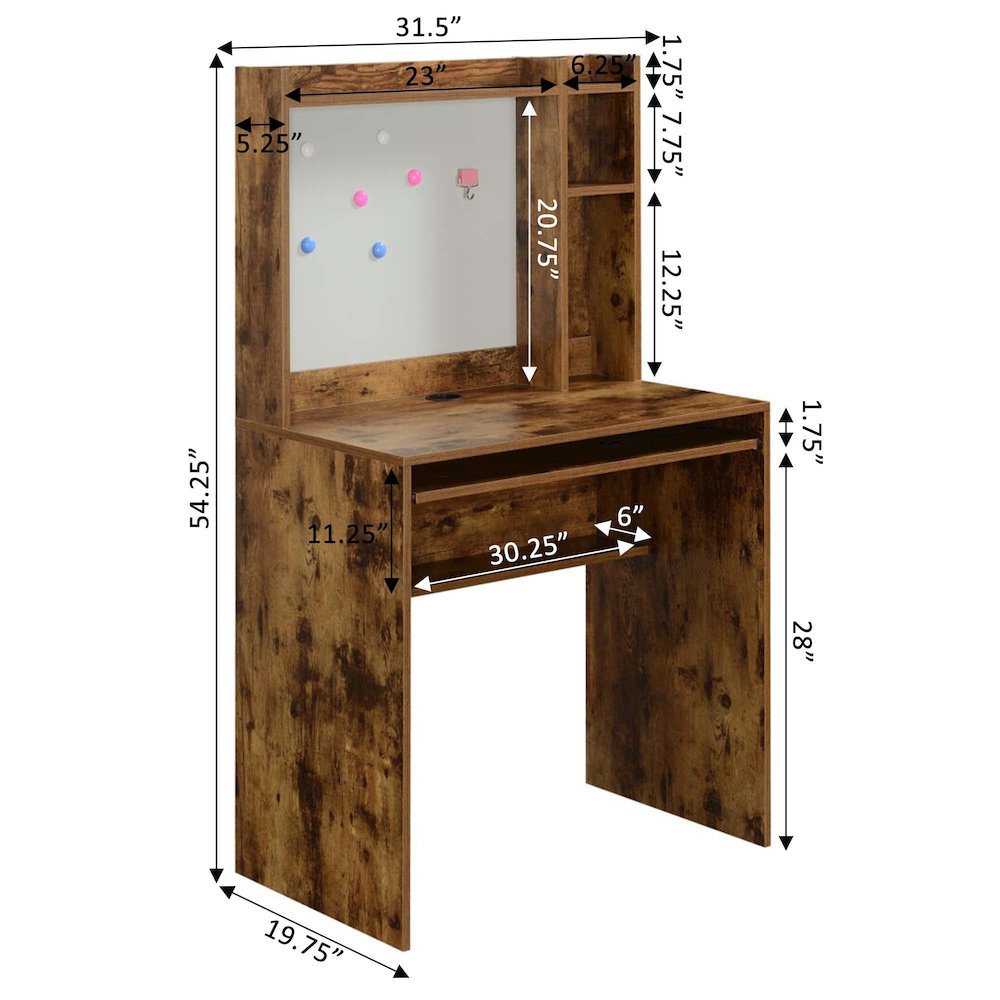 Designs2Go Student Desk with Magnetic Bulletin Board and Shelves. Picture 7