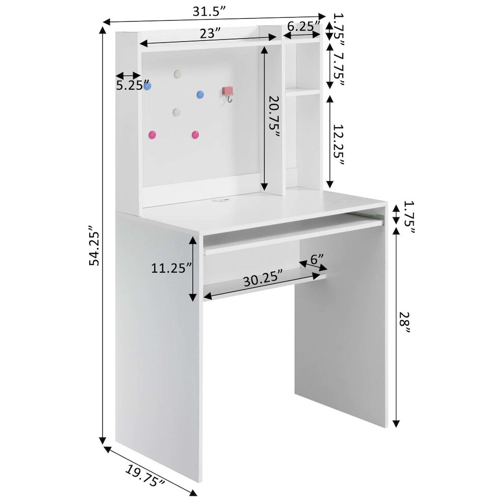 Designs2Go Student Desk with Magnetic Bulletin Board and Shelves. Picture 7