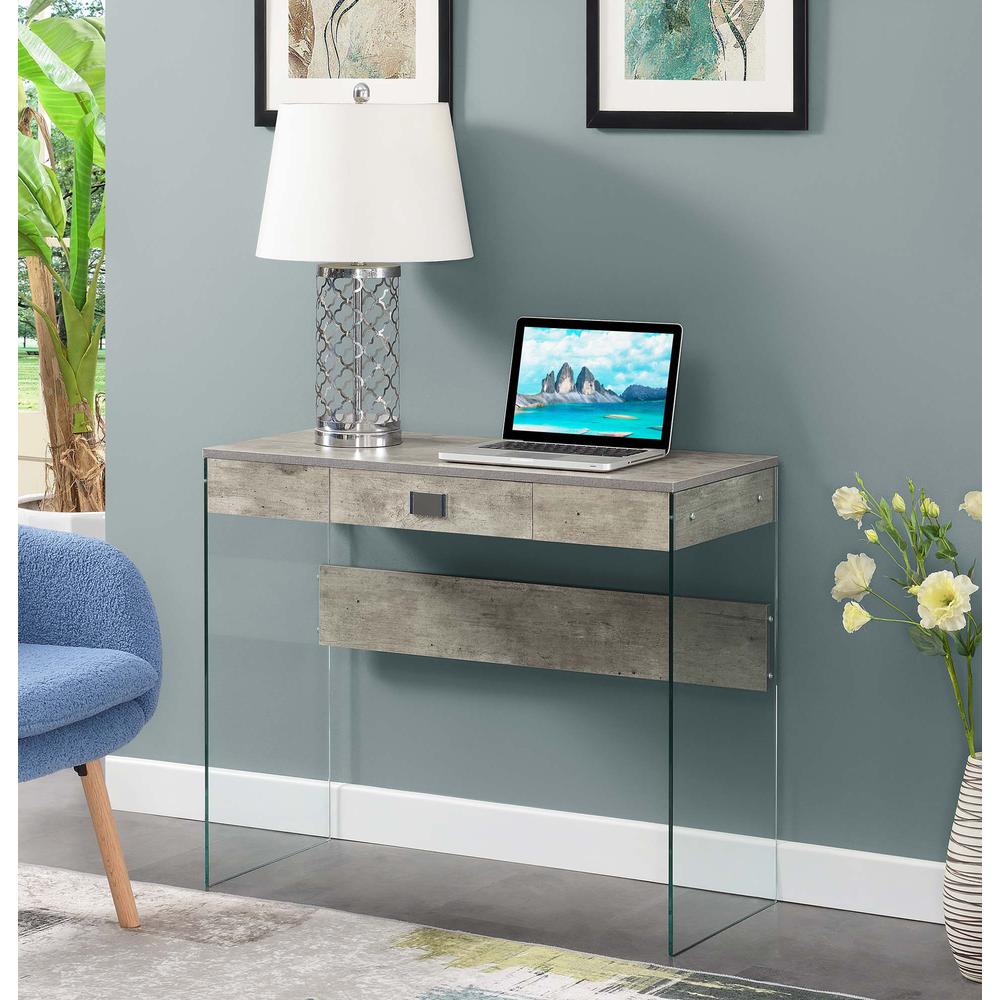 SoHo 1 Drawer Glass 36 inch Desk. Picture 1