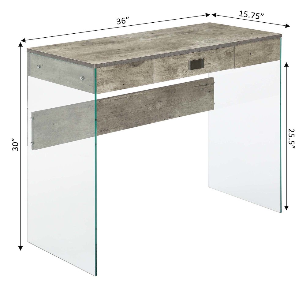 SoHo 1 Drawer Glass 36 inch Desk. Picture 6