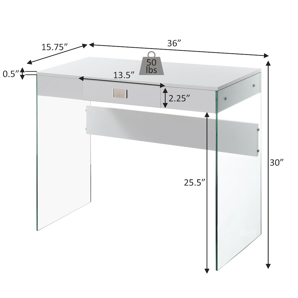 SoHo Glass 36 Desk. Picture 3