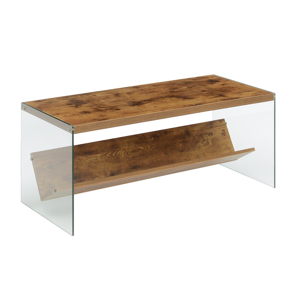 SoHo Glass Coffee Table with Shelf. Picture 1