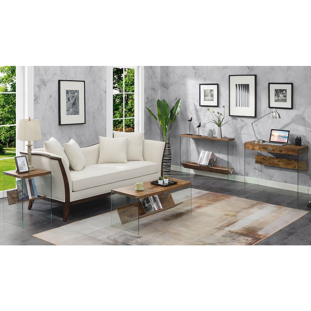SoHo Glass Coffee Table with Shelf. Picture 6