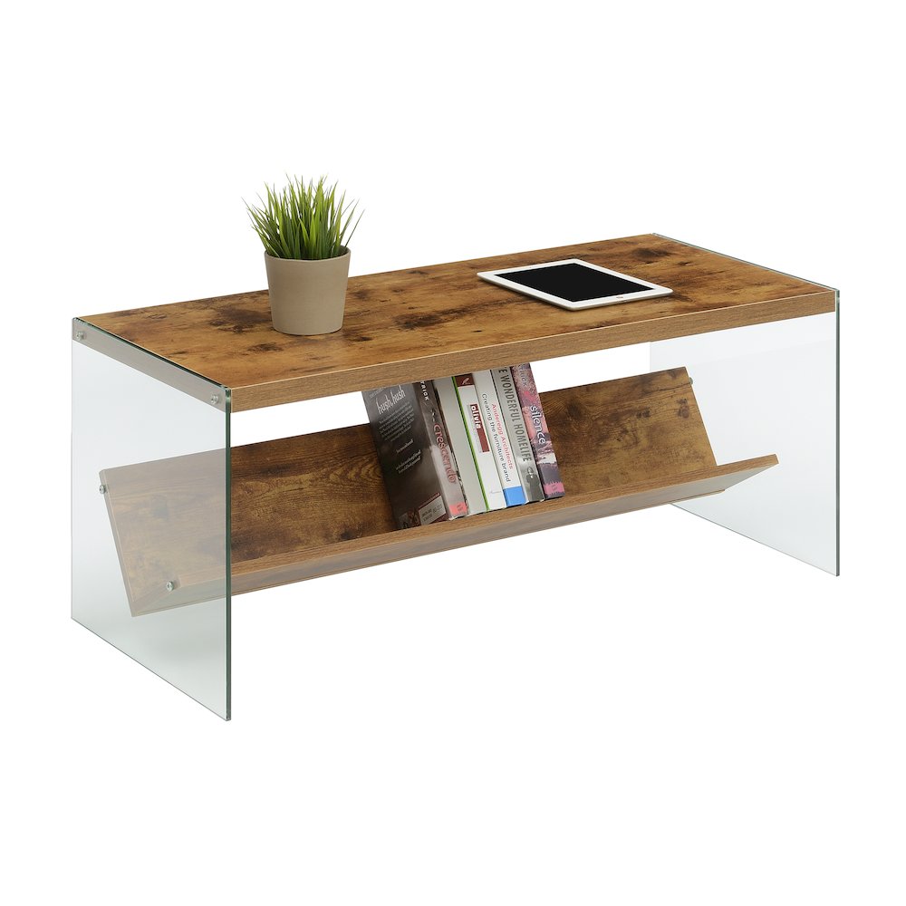 SoHo Glass Coffee Table with Shelf. Picture 3