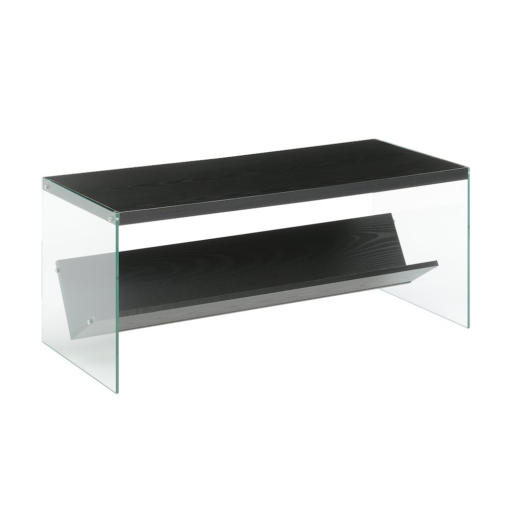 SoHo Glass Coffee Table with Shelf. Picture 1