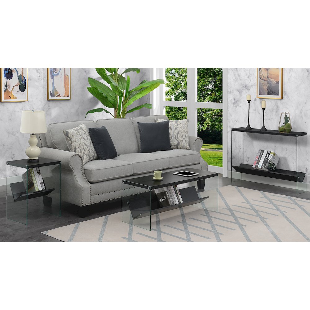 SoHo Glass Coffee Table with Shelf. Picture 5