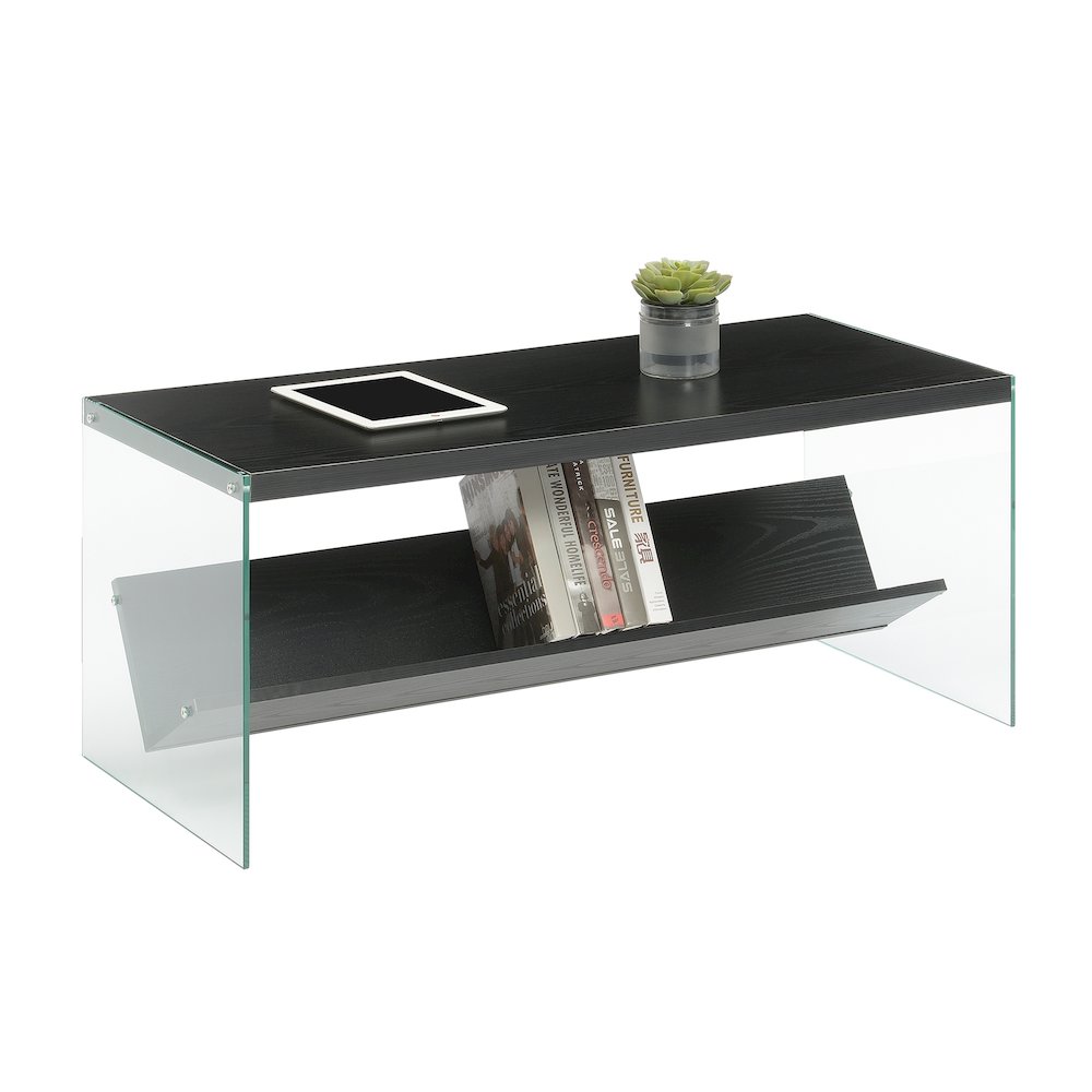 SoHo Glass Coffee Table with Shelf. Picture 3