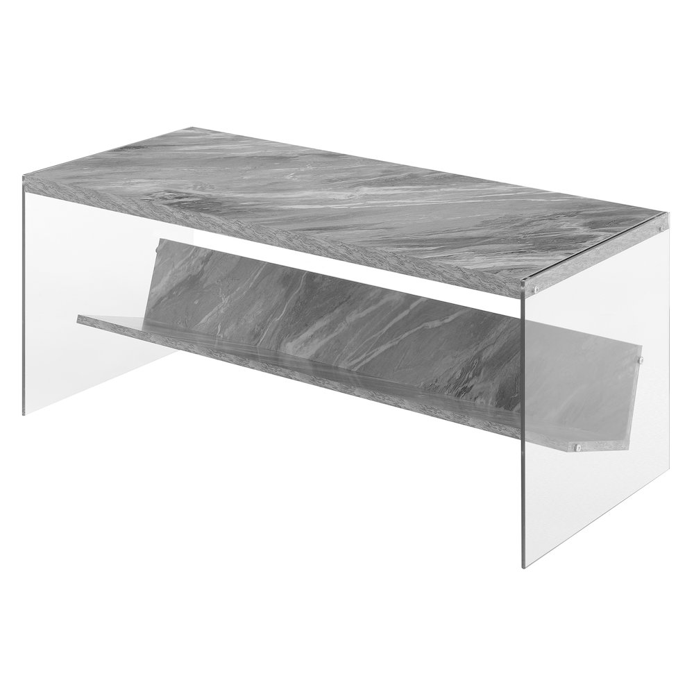 SoHo Glass Coffee Table with Shelf. Picture 1
