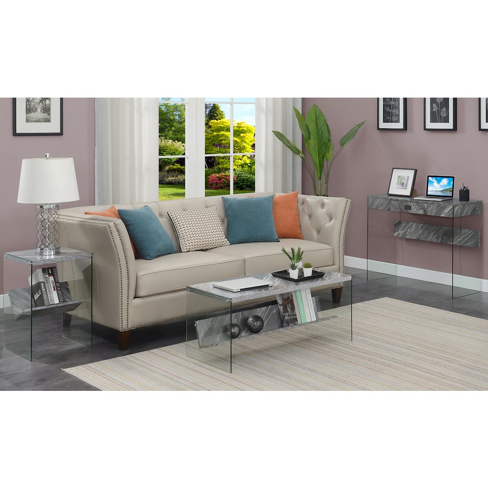 SoHo Glass Coffee Table with Shelf. Picture 5