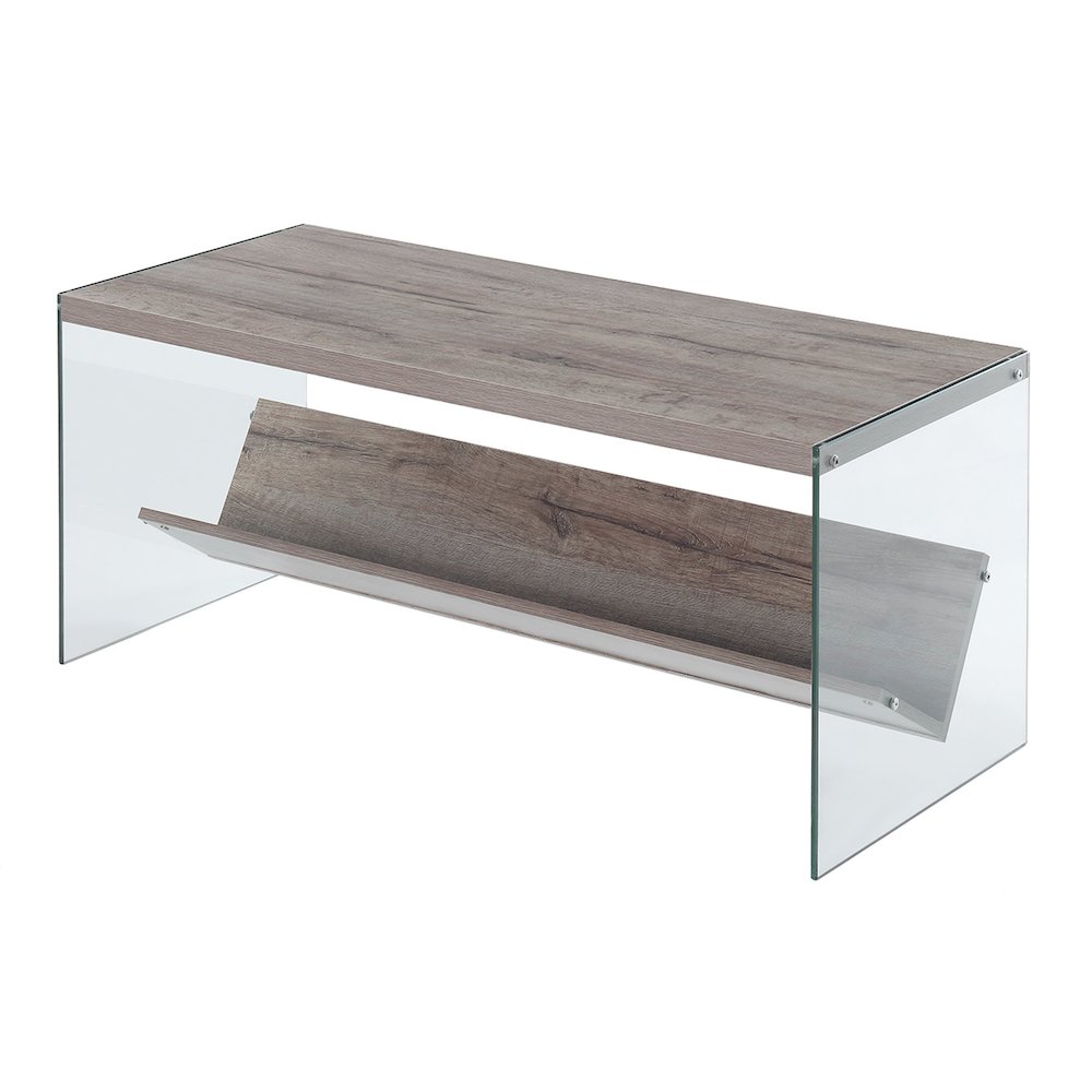 SoHo Glass Coffee Table with Shelf. Picture 1
