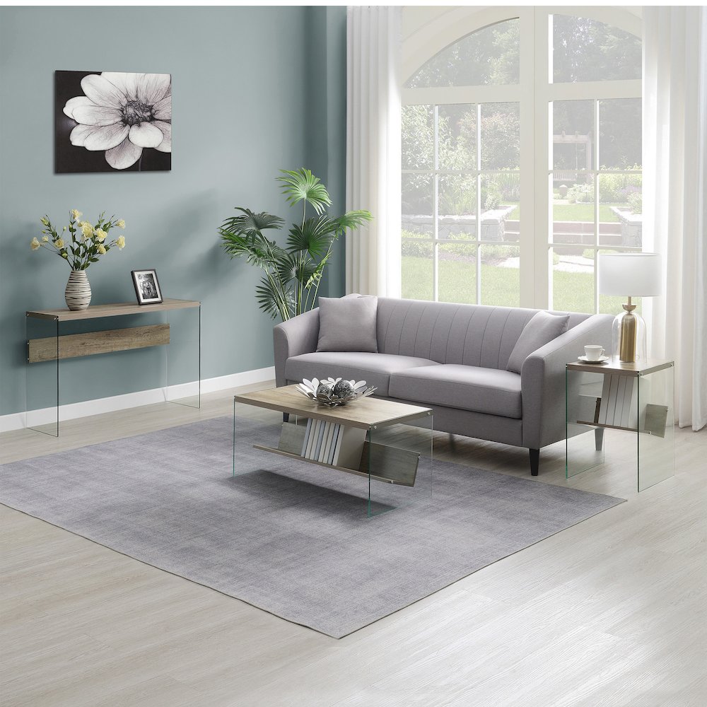 SoHo Glass Coffee Table with Shelf. Picture 4