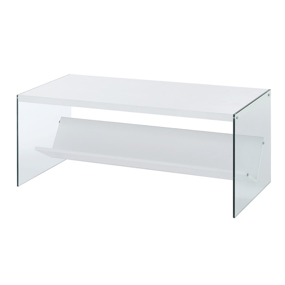 SoHo Glass Coffee Table with Shelf. Picture 1