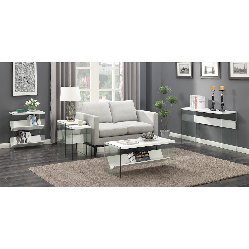 SoHo Glass Coffee Table with Shelf. Picture 5