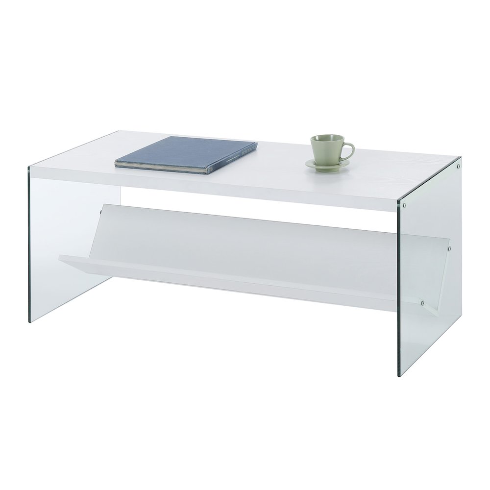 SoHo Glass Coffee Table with Shelf. Picture 3